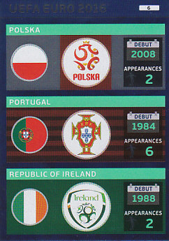 Teams Poland Portugal Republic of Ireland Panini UEFA EURO 2016 #6